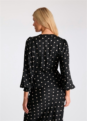 Merry retro dot bluse Sort Neo Noir 